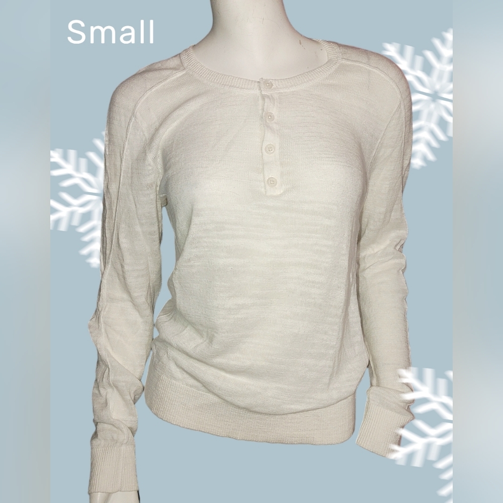 Armani Exchange Cream Button-Up Sweatshirt S/P